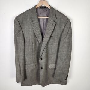 Ralph Lauren (48L) Black Tan Wool Two Button Blazer Sport Coat Suit‎ Jacket #623